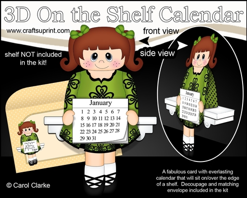 3D On the Shelf Everlasting Calendar Kit - Little Irish Dancer Ailene