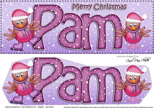 Large DL Merry Christmas PAM 3D decoupage