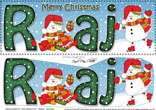 Large DL Merry Christmas RAJ 3D decoupage