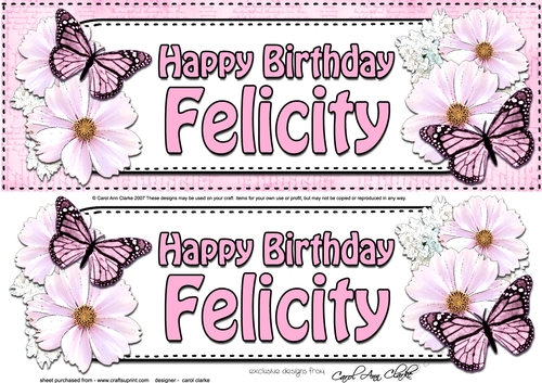 Large DL Birthday FELICITY 3D decoupage
