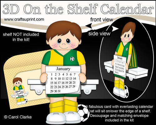 3D On the Shelf Everlasting Calendar Kit - Little Footballer Leopoldo
