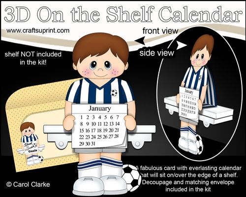3D On the Shelf Everlasting Calendar Kit - Little Footballer Joshua