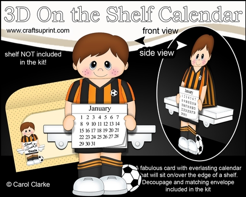 3D On the Shelf Everlasting Calendar Kit - Little Footballer Russ