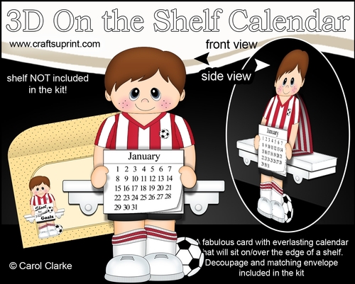3D On the Shelf Everlasting Calendar Kit - Little Footballer Hadrion