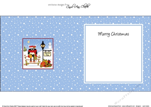 Christmas Pip Penguin is delivering Presents at the North Pole insert square landscape