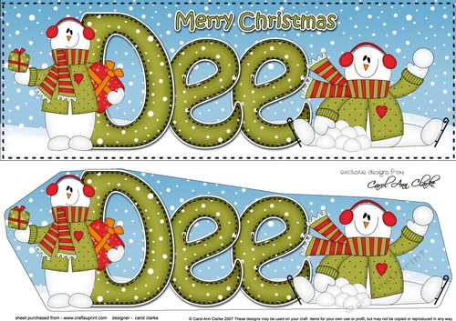 Large DL Merry Christmas DEE 3D decoupage 