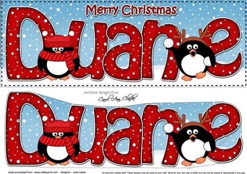 Large DL Merry Christmas DUANE 3D decoupage 