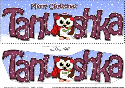 Large DL Merry Christmas TANUSHKA 3D decoupage 