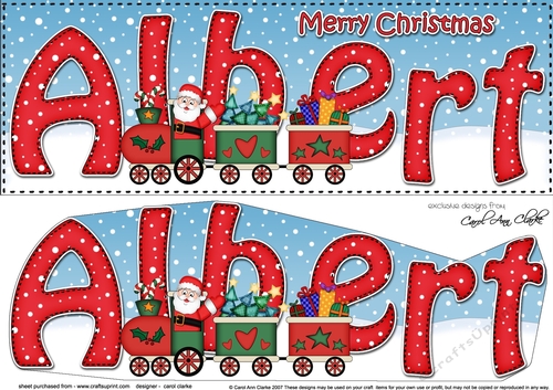 Large DL Merry Christmas ALBERT 3D decoupage 