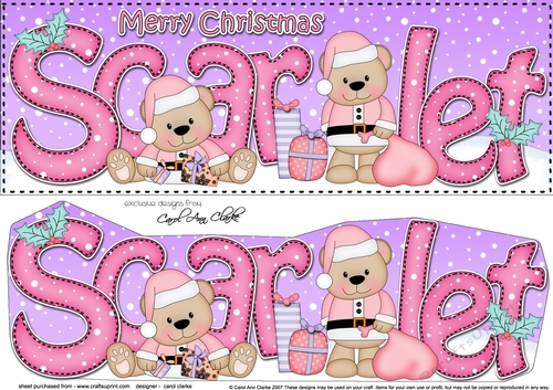 Large DL Merry Christmas SCARLET 3D decoupage 