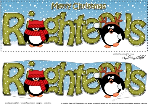 Large DL Merry Christmas RIGHTEOUS 3D decoupage 