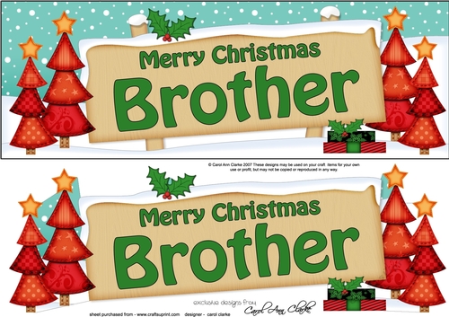 Large DL Christmas Trees BROTHER Signpost 3D Decoupage