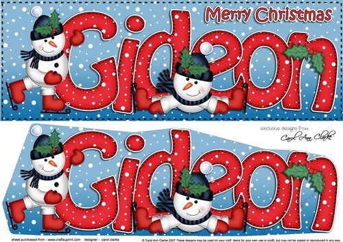 Large DL Merry Christmas GIDEON 3D decoupage 