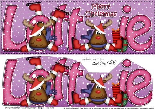 Large DL Merry Christmas LOTTIE 3D decoupage 