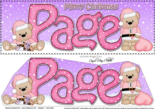 Large DL Merry Christmas PAGE 3D decoupage 