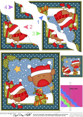 Christmas Bobbin Robin & Friend deliver the Presents Wavy Corner side stacker Topper