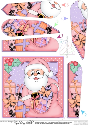 Christmas Santa has lots of presents in his sack Fan Pyramage Topper