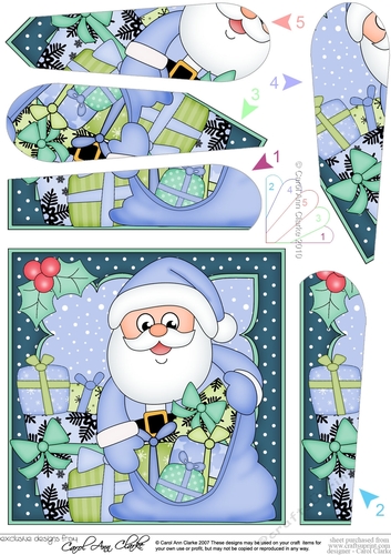 Christmas Santa has lots of presents in his sack Fan Pyramage Topper