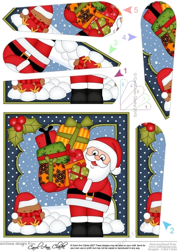 Christmas Santa is bringing lots of Presents Fan Pyramage Topper