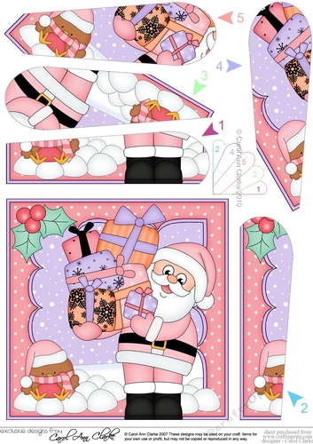 Christmas Santa is bringing lots of Presents Fan Pyramage Topper