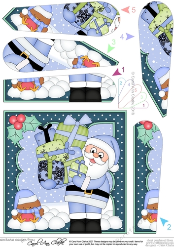 Christmas Santa is bringing lots of Presents Fan Pyramage Topper