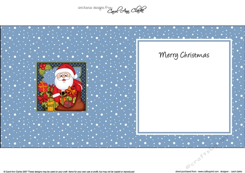 Christmas Santa has lots of presents in his sack matching insert square landscape