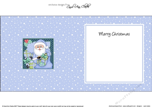 Christmas Santa has lots of presents in his sack matching insert square landscape