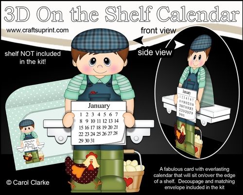 3D On the Shelf Everlasting Calendar Kit - Chicken Farmer Gyles