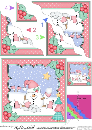 Christmas Snowball Sam has a Snowball Fight Wavy Corner Topper