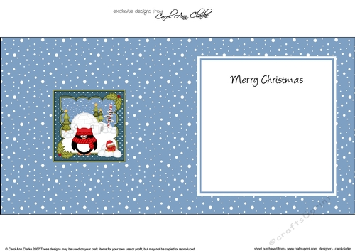 Christmas Pip Penguin and Bobbin Robin at the North Pole insert square landscape