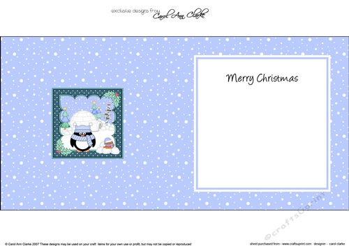 Christmas Pip Penguin and Bobbin Robin at the North Pole insert square landscape