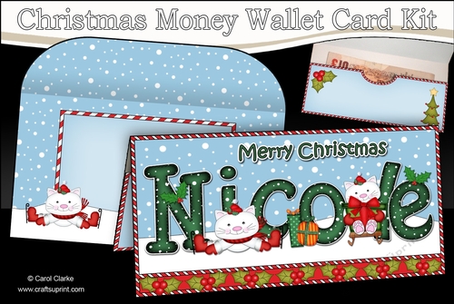 Christmas NICOLE Money or Gift Wallet Card Kit
