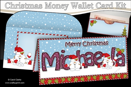 Christmas MICHAELA Money or Gift Wallet Card Kit