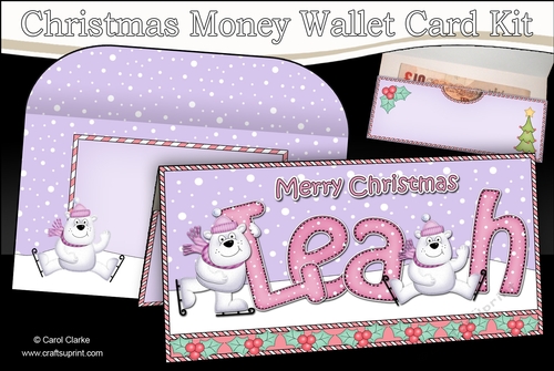 Christmas LEAH Money or Gift Wallet Card Kit