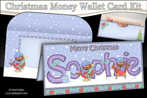 Christmas SOPHIE Money or Gift Wallet Card Kit