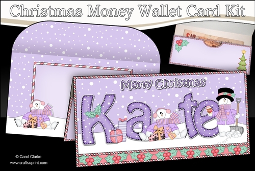 Christmas KATE Money or Gift Wallet Card Kit
