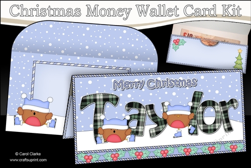 Christmas TAYLOR Money or Gift Wallet Card Kit