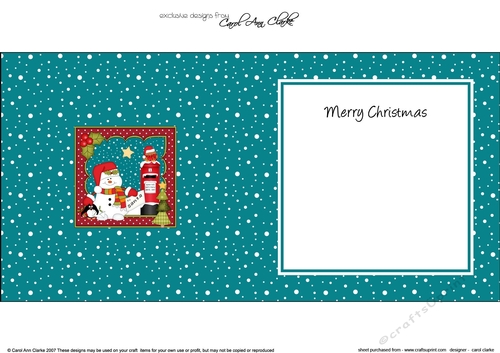 Christmas Snowman Oli and Pip Penguin post a letter to Santa insert square landscape