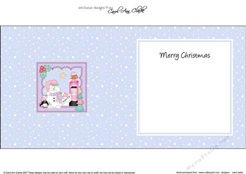 Christmas Snowman Oli and Pip Penguin post a letter to Santa insert square landscape