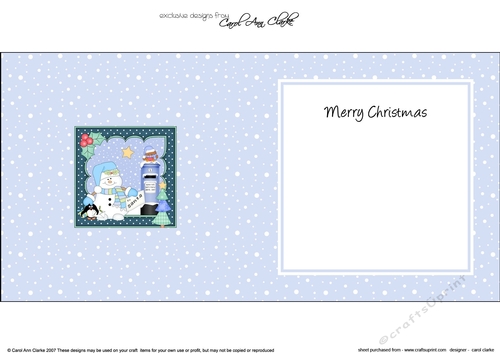 Christmas Snowman Oli and Pip Penguin post a letter to Santa insert square landscape