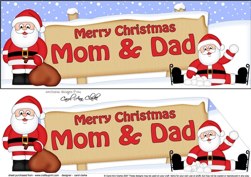 large DL Christmas MOM & DAD Santa 3D decoupage