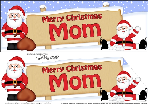 large DL Christmas MOM Santa 3D decoupage