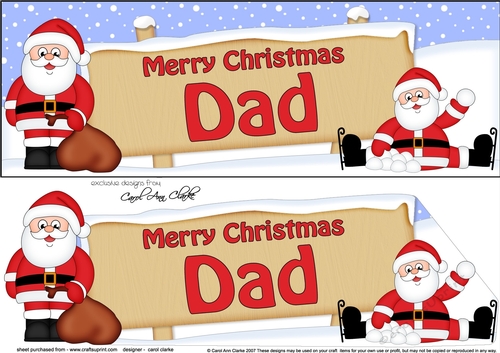 large DL Christmas DAD Santa 3D decoupage