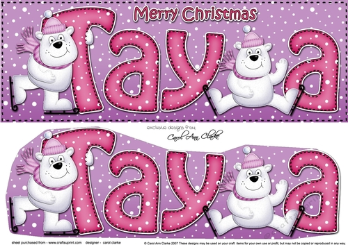 Large DL Merry Christmas TAYA 3D decoupage 