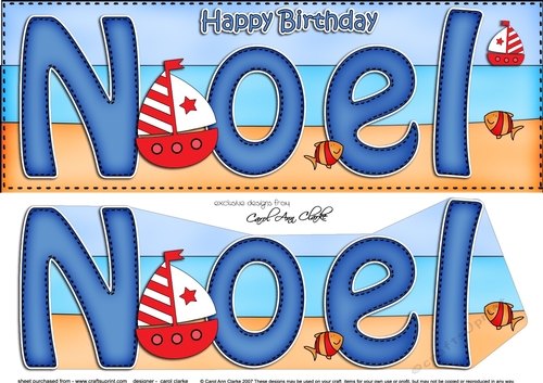 Large DL Birthday NOEL 3D decoupage