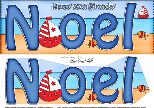 Large DL 95th Birthday NOEL 3D decoupage