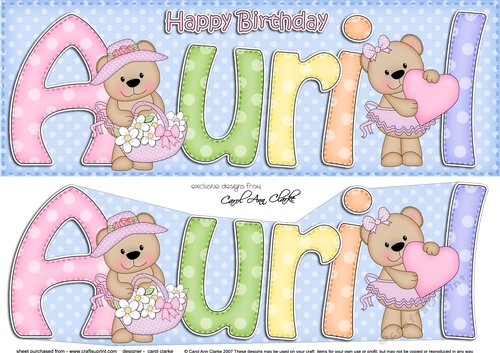 Large DL Birthday AURIL 3D decoupage