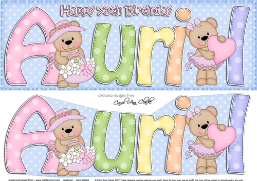 Large DL 70th Birthday AURIL 3D decoupage