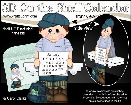 3D On the Shelf Everlasting Calendar Kit - Little Rambler Boy Nathanial