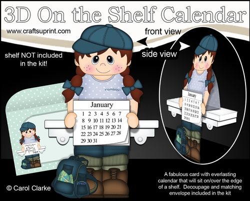 3D On the Shelf Everlasting Calendar Kit - Little Rambler Girl Jazmine